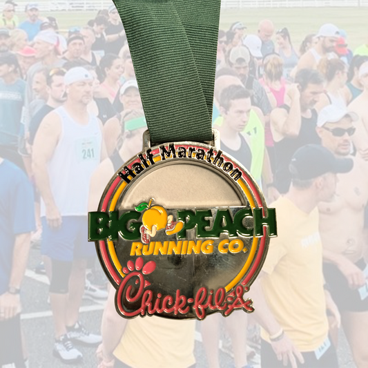 Big Peach Running Co's custom marathon medal